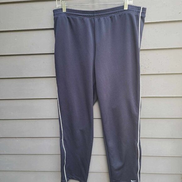 Nike Navy with White Stripe Drawstring Workout Pants size Large - Picture 7 of 9